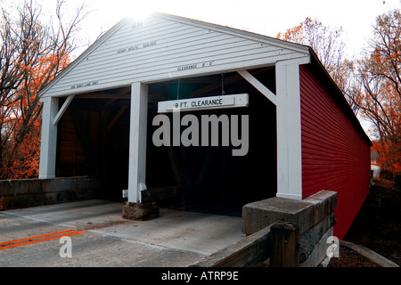 Rampa Creek ponte coperto in Brown County Indiana parco dello stato Foto Stock