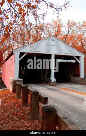 Rampa Creek ponte coperto in Brown County Indiana parco dello stato Foto Stock