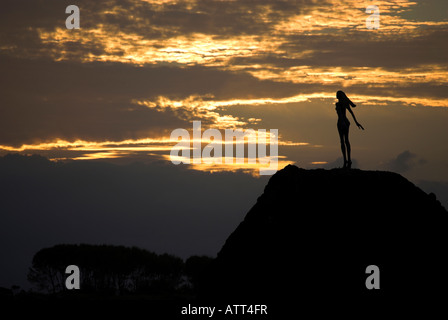 Statua di Wairaka che custodisce il porto di Whakatane, Nuova Zelanda Foto Stock