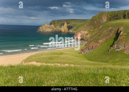 Tolsta Beach, isola di Lewis, Western Isles della Scozia, Regno Unito Foto Stock