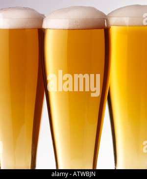 Tre bicchieri di birra Foto Stock