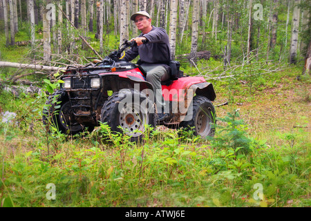 Quad ATV Biker Alberta Canada Foto Stock