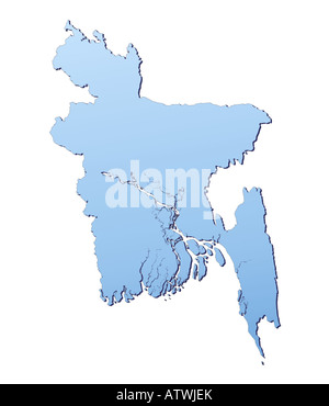 Mappa di Bangladesh Foto Stock