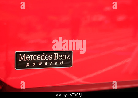 Mercedes Benz Powered Logo su un americano costruito carrello Foto Stock