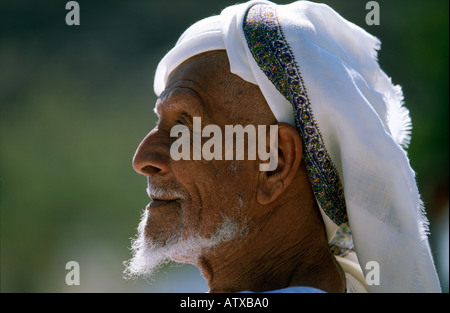 Ritratto di uomo anziano Muscat Oman Arabia Foto Stock