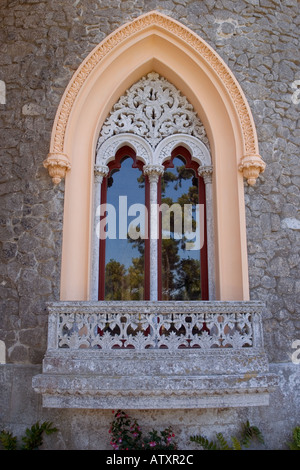 Finestra di Monserrate Palazzo Sintra Portogallo Foto Stock