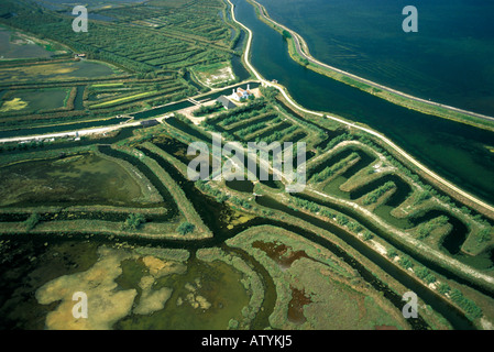 Vista aerea della Valle Venier e Casone Venier Rosolina Veneto Italia Foto Stock