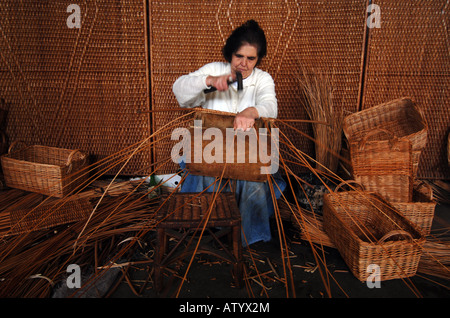 "Paniere" di tessitura in Camacha, di Madera Foto Stock