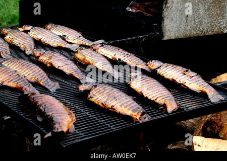 Pesci affumicati al Butley Orford Oysterage in Orford Suffolk East Anglia UK Foto Stock