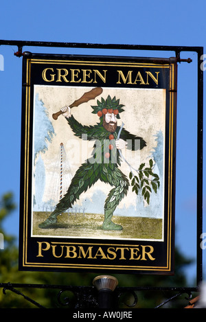 Green Man pub segno poco il russare norfolk Inghilterra Foto Stock