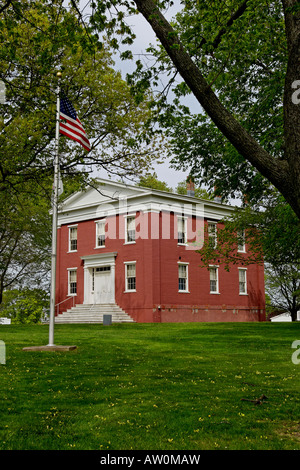 Historic Mt. Pulaski, Illinois courthouse dove Abraham Lincoln praticata legge e incontrato Stephen Douglas. Foto Stock