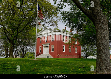 Historic Mt. Pulaski, Illinois courthouse dove Abraham Lincoln praticata legge e incontrato Stephen Douglas. Foto Stock