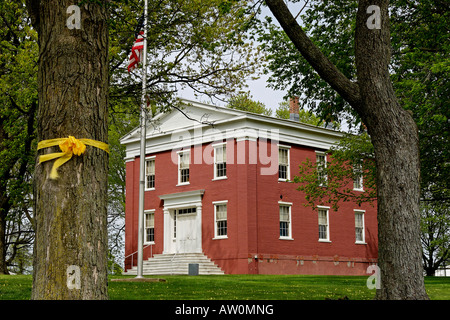 Historic Mt. Pulaski, Illinois courthouse dove Abraham Lincoln praticata legge e incontrato Stephen Douglas. Foto Stock