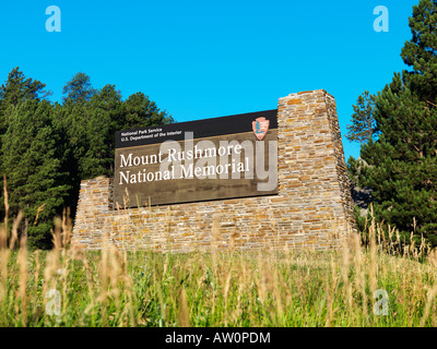 Il monte Rushmore segno. Foto Stock