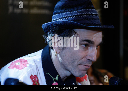 Attore Daniel day Lewis in conferenza stampa per il suo nuovo film vi sarà sangue ad Atene in Grecia 14 2 2008 Foto Stock