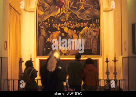 La sepoltura del Conte di Orgaz da El Greco nella chiesa di Santo Tome TOLEDO Castiglia La Mancha regione SPAGNA Foto Stock