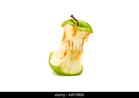 Immagine che mostra un nucleo di Apple a sinistra per andare ammuffito. Foto Stock