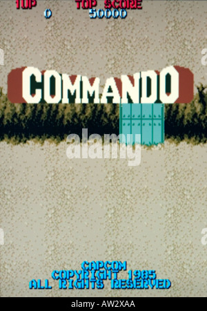 Commando Capcom 1985 Vintage videogioco arcade di screen shot - solo uso editoriale Foto Stock