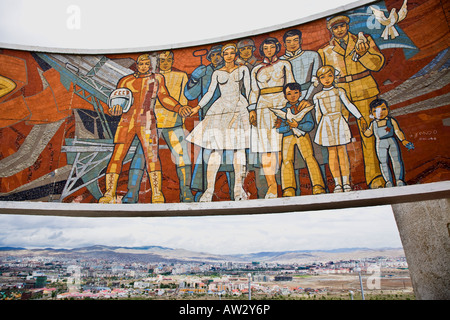 Zaisan Memorial Ulaan Baatar Mongolia costruito dai russi per commemorare i soldati sconosciuto nad eroi Foto Stock