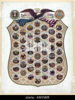 Le guarnizioni di tenuta degli stati degli Stati Uniti Foto Stock