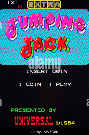 Jumping Jack Universal 1984 Vintage videogioco arcade di screen shot - solo uso editoriale Foto Stock