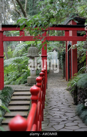 Giardino giapponese in Monte Palace Tropical Garden, Funchal, Madeira, Portogallo Foto Stock