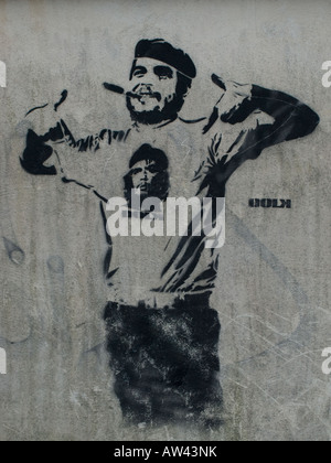 'Che XL' da Dolk Lundgren - stencil graffiti art di Bergen, Norvegia. Foto Stock