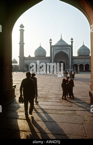 India Vecchia Delhi ingresso alla Jami Masjid Foto Stock