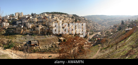Vista panoramica sul vecchio villaggio palestinese di Gerusalemme, Israele. Foto Stock
