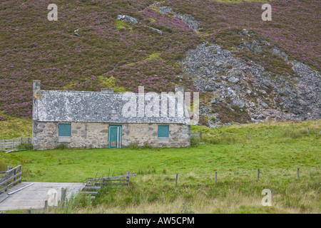 Una rovina croft nelle Highlands della Scozia. Foto Stock