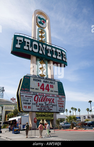 Casino di frontiera segno Hotel Las Vegas Nevada USA Foto Stock