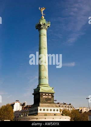 Colonna di Luglio, Colonne de Juillet nella Place de la Bastille, Parigi Francia Europa Foto Stock