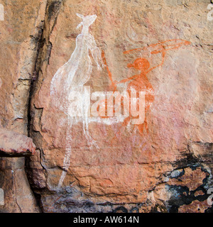 Arte rupestre degli Aborigeni Foto Stock
