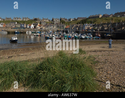 Porto Findochty coast Spey baia vicino a Findochty regione delle Highlands Scozzesi Agosto 2007 Foto Stock