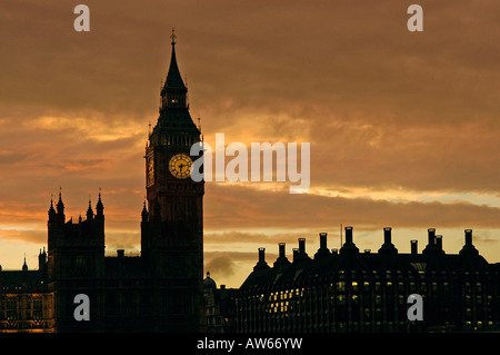 Il Big Ben al tramonto Londra Foto Stock