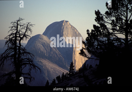 Il Parco Nazionale di Yosemite visto da Olmsted Point al tramonto California USA Foto Stock