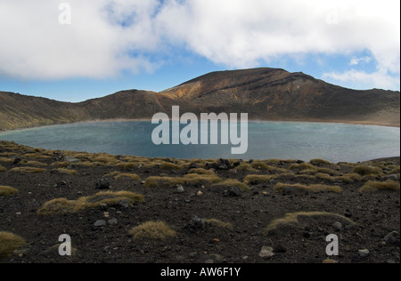 Blue Lake sul Tongariro Crossing, Isola del Nord, Nuova Zelanda Foto Stock