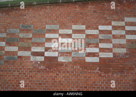 Memorial Wall del castello Foto Stock