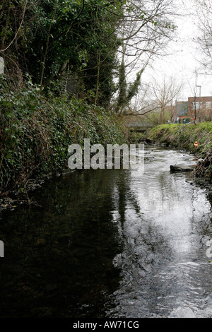 Il fiume piscina sottostante Worsley ponte inferiore in Sydenham, Londra Foto Stock