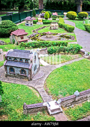 Miniatura villaggio Tudor in Giardini Fitzroy Melbourne Victoria Australia Foto Stock