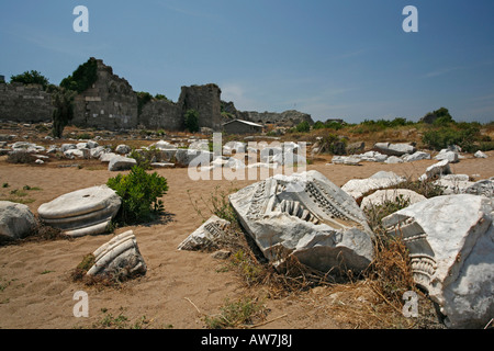 Rovine romane di Perge vicino a Antalya Turchia Foto Stock
