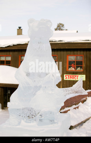 Sculture di ghiaccio a Kilopaa nord della Finlandia Foto Stock