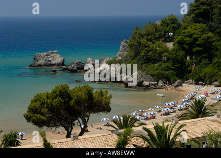 Glifada beach, Corfù (Corfu) Island, Grecia Foto Stock
