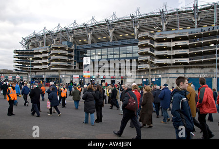 Vista esterna di Croke Park Stadium in occasione del 2008 6 Nazioni di Rugby scontro tra la Scozia e l'Irlanda. Foto Stock