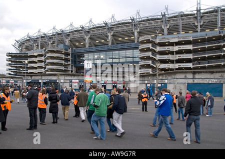 Vista esterna di Croke Park Stadium in occasione del 2008 6 Nazioni di Rugby scontro tra la Scozia e l'Irlanda. Foto Stock