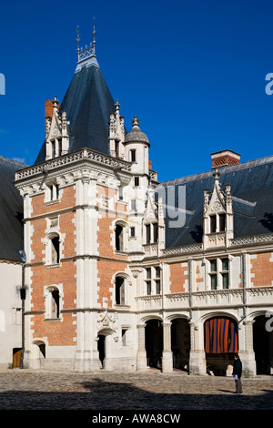 Chateau de Blois, Luigi XII lato, Loire, Francia. Foto Stock