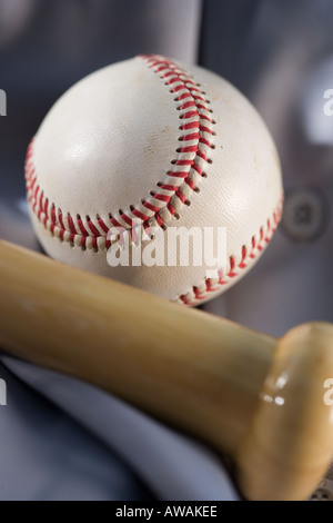 Primo piano della attrezzatura da baseball Foto Stock