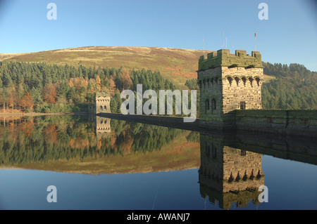 Derwent serbatoio, Derwent Valley, Bamford, North Derbyshire, England Regno Unito Foto Stock