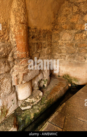 Israele Gerusalemme è la città di Davide l'uscita di Ezechia s Tunnel presso la piscina di Siloe Foto Stock