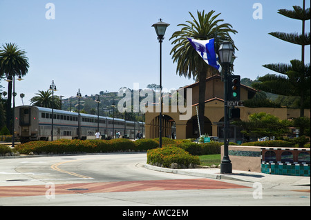 Stazione ferroviaria di Santa Barbara, California, Stati Uniti d'America Foto Stock